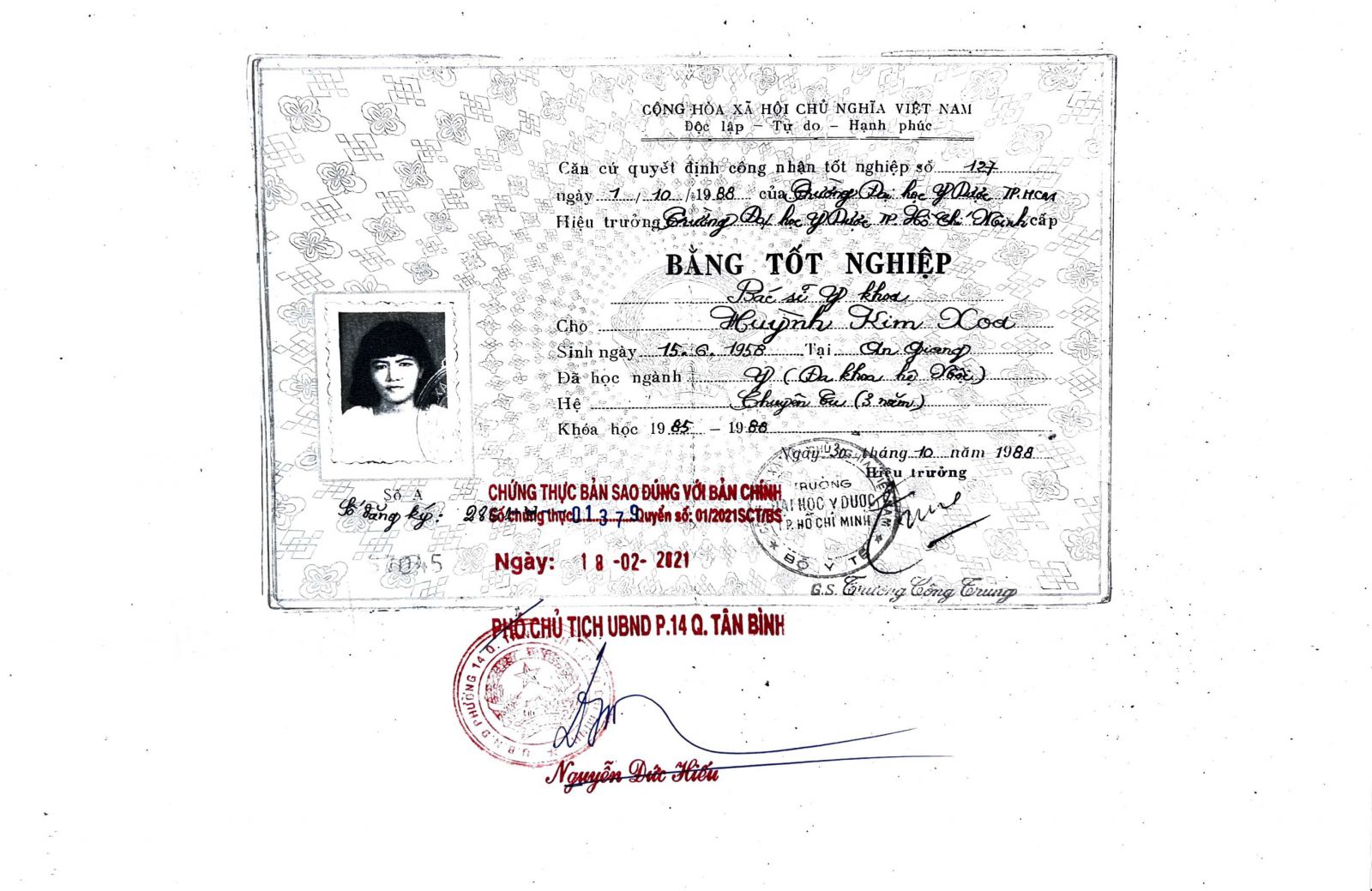 HỒ SƠ BÁC SĨ HUỲNH KIM XOA