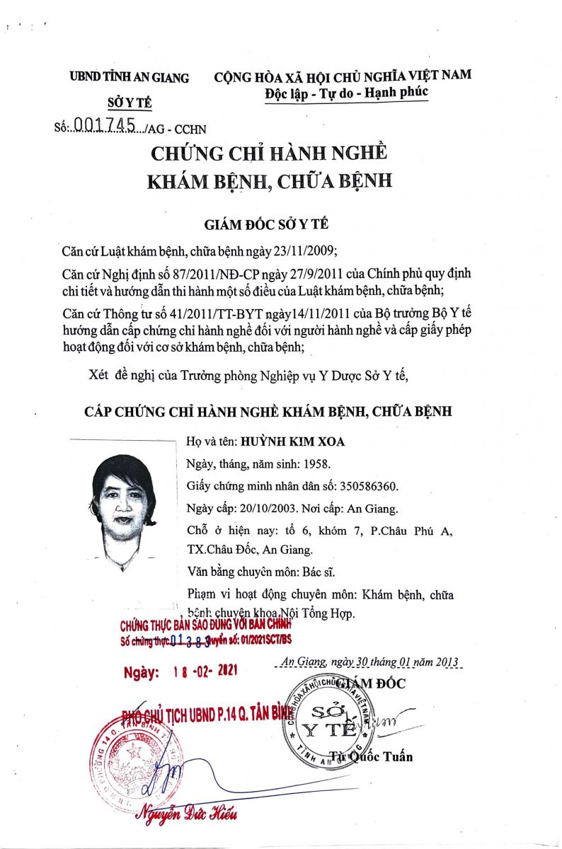 HỒ SƠ BÁC SĨ HUỲNH KÌM XOA