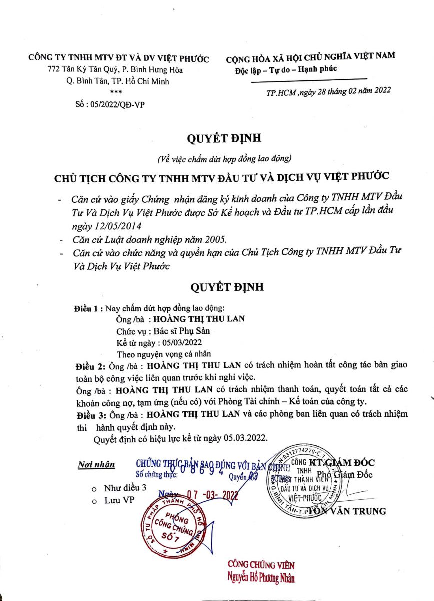 HỒ SƠ BÁC SĨ HOÀNG THỊ THU LAN